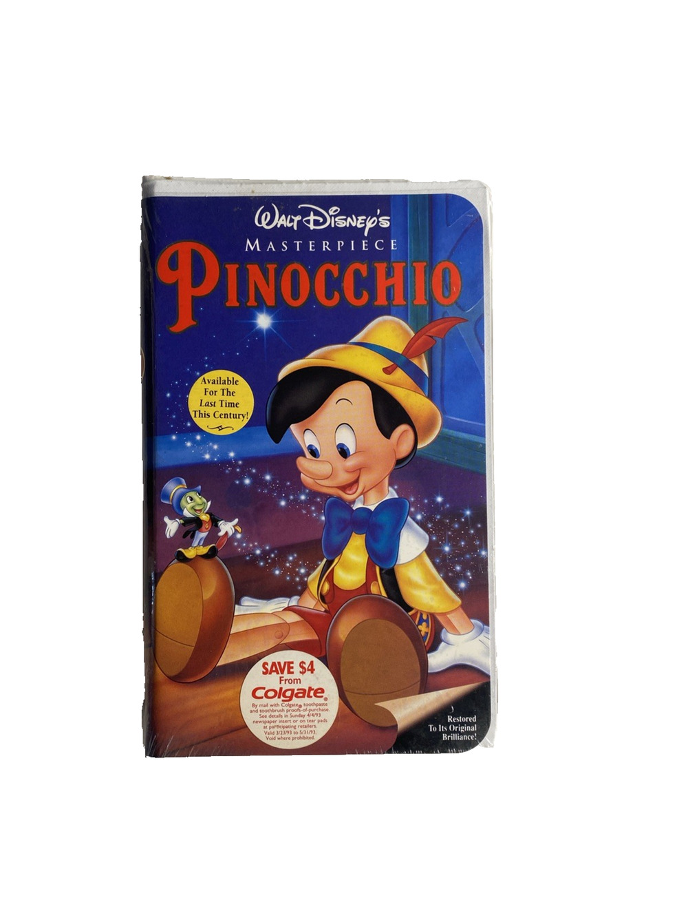 Pinocchio Classic Walt Disney Masterpiece VHS NEW Factory Sealed Clamshell 1993